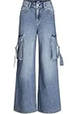 JJXX Jxtokyo Wide Cargo MW Jeans Dnm Pantalones Vaqueros, , 32W x 32L para Mujer
