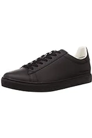Armani Exchange Paris Embossed Side Logo, Zapatillas para Hombre, Negro (Black+Black Rtl), 44.5 EU