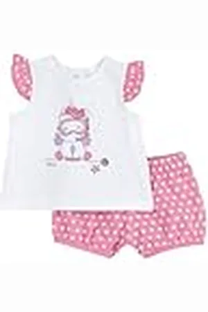 chicco Conjunto de Camiseta Y Pantalones Cortos, Chándal, Bebé-Niñas, , 9 meses EU