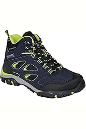 Regatta Chaussures Techniques De Marche Junior Holcombe, Zapato para Caminar, Ponche Azul Marino/Lima, 34 EU