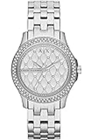 Armani Exchange Reloj para Mujer, Movimiento de tres manecillas, caja de 36 mm de acero inoxidable plateado con correa de acero, AX5215