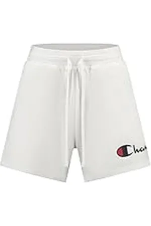 Champion Legacy Icons W-Contrast Logo Cotton Lycra Pantalones Cortos, Color Blanco, S para Mujer