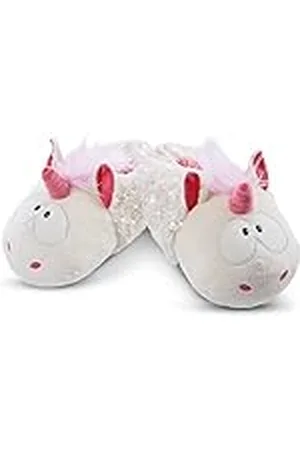 NICI NIDJ4, Pantuflas de unicornio Theodor en traje de nieve, talla 34-37 M felpa I Zapatillas de peluche cálidas niños – 48168, , 34-37 (M)