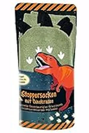 Rebecca Moses Dinosaurier Dino Garras, diseño de Dinosaurio con topes Que Brillan en la Oscuridad, Calcetines Antideslizantes de ABS, adecuados Talla de Zapato 26-42, , 26 Unisex niños