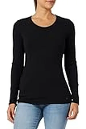 Benetton Camiseta M/L 33lm3m04l, Suéter Mujer, Negro , M