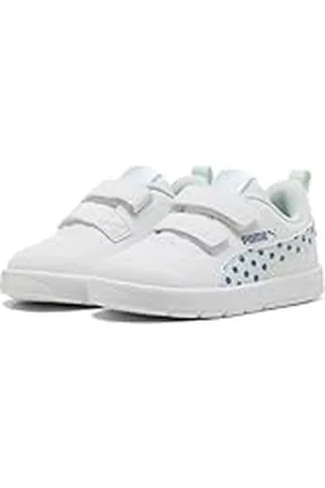 PUMA COURTFLEX V3 Dotty V INF, Zapatillas Bebé-Niñas, White-Peaceful Blue, 21 EU