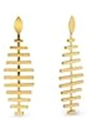 SINGULARU Pendientes Pacific - Pendientes Largos en Acero con Acabado Baño de de 18kt - Cierre Silicona baño en 18kt - Joyas Para Mujer