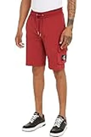 Calvin Klein Jeans Pantalón holgado Hombre cargo, Rojo, XXS