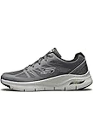 Skechers ARCH FIT CHARGE BACK, Zapatillas para Hombre, Charcoal Textile/Synthetic/Black Trim, 45 EU