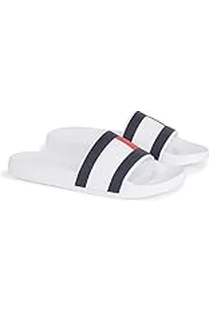 Tommy Hilfiger Chanclas de Baño para Hombre Rubber Th Flag Pool Slide, (White), 45 EU