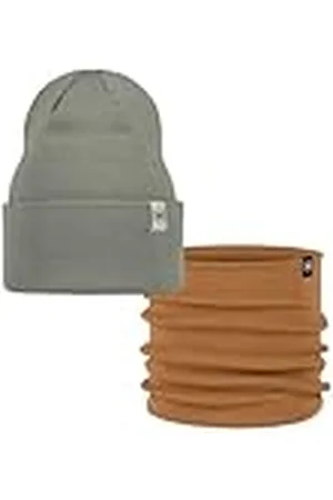 Buff Dúo Pack Street Knitted Gorro Lilon Opaline Verde y Knitted Braga de Cuello Lilon Peanut Marron Talla única Adulto