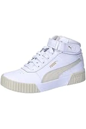 PUMA Carina 2.0 Mid, Zapatillas Mujer, White-Alpine Snow- Gold, 38.5 EU