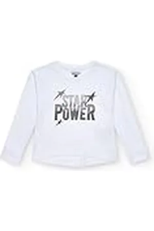 Tuc Tuc Camiseta Blanca con Texto Star Power en Plateado para niña de la colección Dive into The Night (Talla 5 años)
