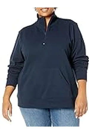 Amazon Top de Felpa de Manga Larga y Cremallera de un Cuarto (Disponible en Tallas Grandes) Mujer, , 6XL Grande