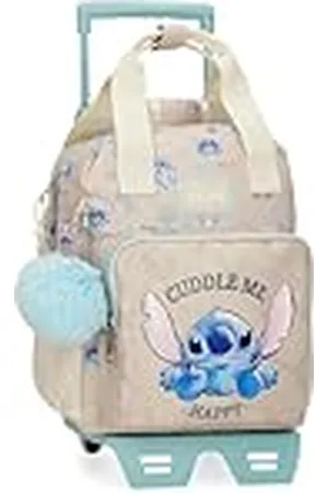 Disney Joumma Stitch Cuddle Me happy Mochila Preescolar con Carro Beige 23X28X10 cms Poliéster