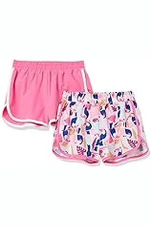 Amazon Pantalón Corto Deportivo de Running Niña, Pack de 2, , 4 años