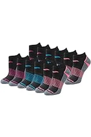 Saucony Calcetines deportivos no deportivos de rendimiento para mujeres, Asst negro, Zapatos W 6-10.5, 12 pares