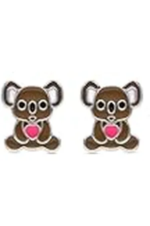 Luxenter Pendientes para Niña en Plata de Ley 925 con Lacado Multicolor Color Plateado Acabado en Rodio Tamaño 9 x 7 mm Modelo Shiro