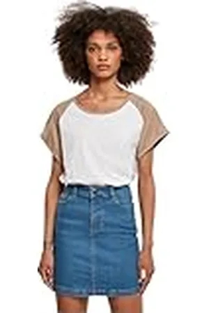 Urban classics Camiseta Mujer De Mangas Cortas, Camiseta Raglan, Cuello De Corte Ancho, En Distintos Colores Y Tallas Xs - 5Xl