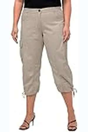 Ulla Popken 7/8 Cargohose Pantalones Tipo Cargo, , 56W / 32L para Mujer
