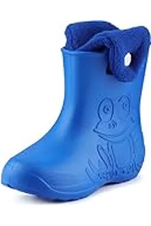 Ladeheid Botas de Agua para niños en EVA Unisexo Botas de Lluvia Forradas Zapatos Infantiles Calzado para Invierno Impermeable Rainboots LA-CA-04 (Azul/Azul Marino, 34/35 EU)