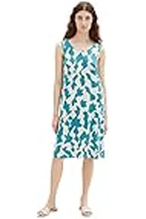 TOM TAILOR 1036803 Vestido, 32146 Petrol Big Abstract Design, 36 para Mujer