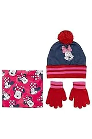Disney Conjunto de Gorro, Guantes y Braga de Minnie Mouse Cuello, , Estándar para Niños