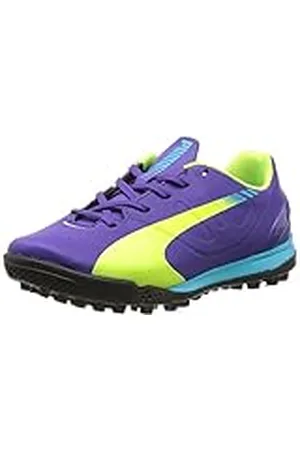 PUMA Evospeed 4.3 TT Jr, Zapatillas de fútbol Niños, Prismviolet/Yellow/Blue, 28 EU