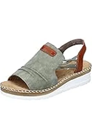 Rieker V1261, Sandalia Mujer, Verde, 37 EU