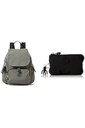 Kipling City Pack Mini, Mochilas para Mujer, Verde , Talla única Creativity S, Pouches/Cases para Mujer, Color Negro, 4x14.5x9.5 cm (LxWxH)