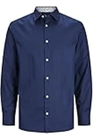 JACK & JONES Jprblanordic-Camiseta (Talla L/S) Camisa de Manga Larga, Navy/Fit: Comfort Fit, XS para Hombre