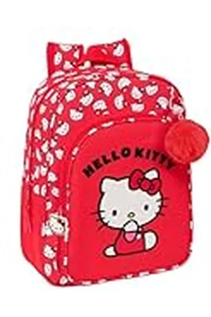 Safta HELLO KITTY ICONIC - Mochila Escolar Infantil Animada, Mochila Niño, Mochila Infantil, Adaptable a Carro, Ideal para Niños en Edad Escolar, Cómoda y Versátil, Calidad y Resistencia, 26x11x34 cm