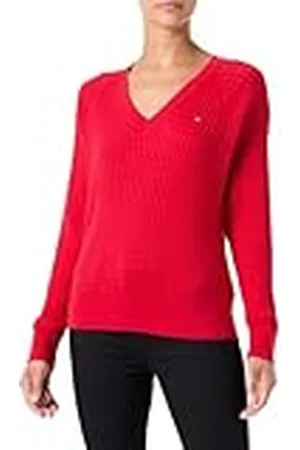Tommy Hilfiger Jersey Mujer Cable Sweater con Cuello de Pico, , M