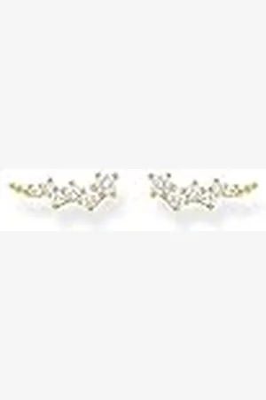 Thomas Sabo Pendientes Trepador de Orejas Piedras Blancas Plata Chapada en Oro H2157-414-14