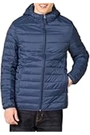 Amazon Chaqueta Acolchada con Capucha, Plegable, Ligera y Resistente a la Lluvia Hombre, , M