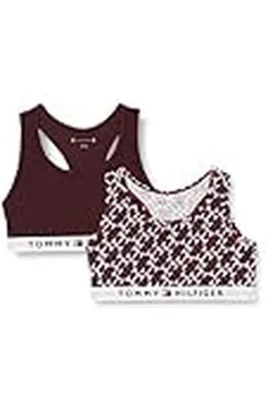 Tommy Hilfiger 2P Bralette Print UG0UG00368 Otros Sostenes, Marrón (Monogram/Deep Burgundy), 8-10 años para Niñas
