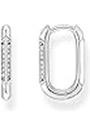 Thomas Sabo Pendientes de aro para mujer en color plata de ley 925 ennegrecida con circonitas, tamaño: 16 x 10,3 mm, CR675-643-14, 16x10,3 mm, Plata de ley, Circonia cúbica 1