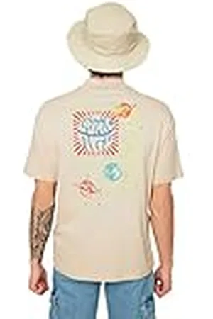 Trendyol Hombre Joven Relajado estándar Cuello Redondo Camiseta Tejida Camisa, Piedra, S