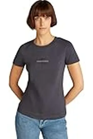 Calvin Klein Jeans Mujeres MONOLOGO SLIM TEE J20J223563, Black (Ebony), 5XL