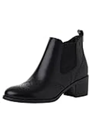 Tamaris Botines Chelsea de Piel para Mujer, Tacón Cuadrado, Cómodos, , 38 EU
