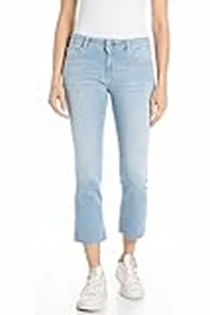 Replay Pantalón vaquero acampanado de mujer con power stretch, azul (Light Blue 010), 27W / 26L
