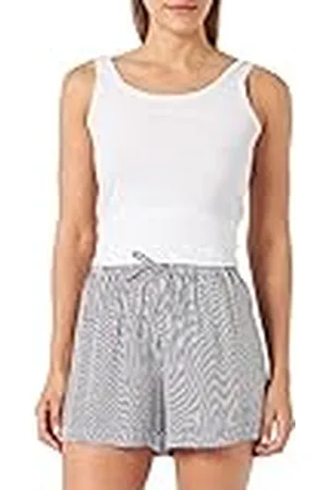 VERO MODA Pantalones cortos VMBUMPY WVN NOOS para mujer, color blanco como la nieve y rayas, tinta china, talla M