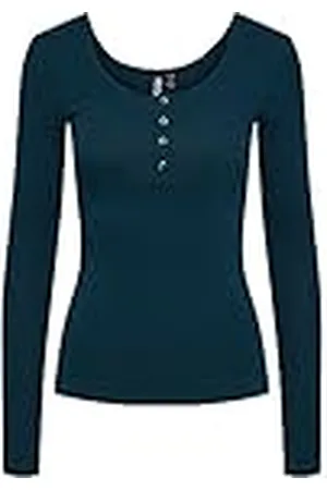 Pieces® Bestseller A/S Pckitte LS Top Noos BC Camiseta de Manga Larga, Gris Oscuro, XS para Mujer