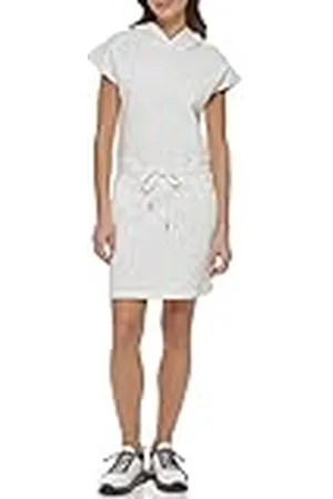 DKNY Sudadera con Capucha con Logotipo emproide, Cintura Cliched Vestido Casual, , L para Mujer