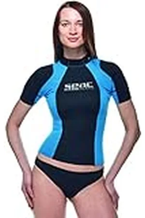 SEAC Warm Guard Short Chaleco Protector Térmico Manga Corta, Mujer, Negro/Azul, L