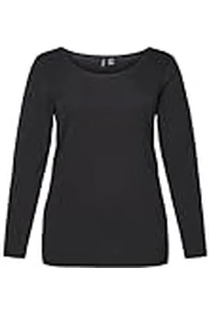 VERO MODA Curve VMPAXI LS Soft U-Neck-S Curve Noos Cuello en U, , XL-52/54 para Mujer