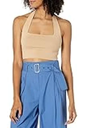 THE DROP Greta Top Entallado tipo Bustier con Cuello Cuadrado tipo Halter para Mujer, , 4XL Grande