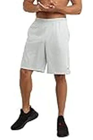 Champion Pantalones cortos para hombre, de la marca , diseño con rejilla y bolsillos Gris Athletic Gray Medium