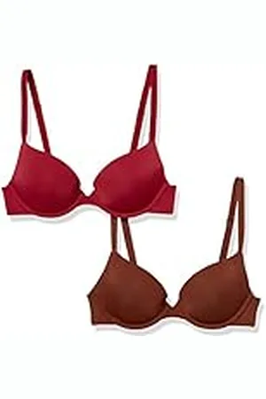 Amazon Sujetador Plunge con Forro Ligero-Colores interrumpidos Mujer, Pack de 2, , 105A