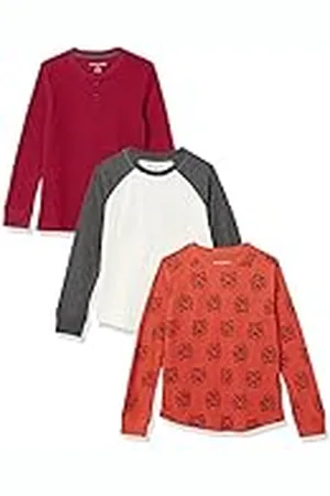 Amazon Camiseta térmica de Punto de Manga Larga Niño, Pack de 3, , 2 años